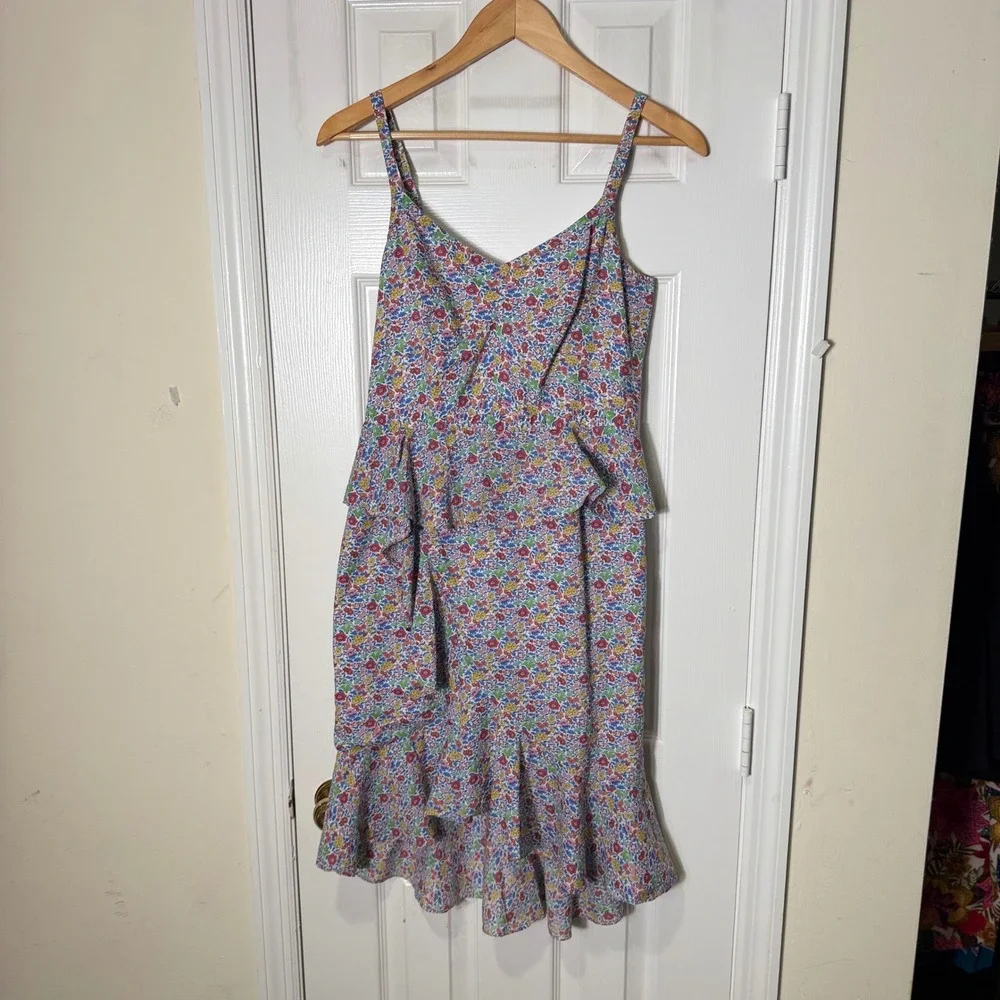 J. Crew Liberty London‎ Floral Ruffle Dress High Low Hem Size 6